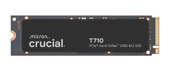 Crucial T710 1TB PCIe Gen5 NVMe 2280 SSD - 14900/13700 MB/s R/W 600TBW 2.2M IOPs 1.5M hrs MTTF with DirectStorage for Intel & AMD 5yrs Crucial T710 1TB PCIe Gen5 NVMe 2280 SSD - 14900/13700 MB/s R/W 600TBW 2.2M IOPs 1.5M hrs MTTF with DirectStorage for Intel & AMD 5yrs
